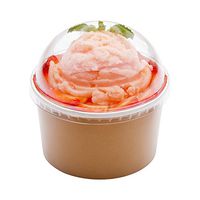 200-CT Disposable Clear Dome Lid for 8-OZ Coppetta Large Hot and Cold To Go Cups: Perfect for Cafes - Eco-Friendly Recyclable Plastic Ice Cream Cup Lid - Restaurantware