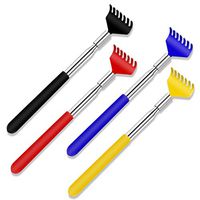 UNOOE Back Scratcher for Men Women Metal Back Scratcher Retractable Extendable to 27 inches for Itch Relief with Carry Bag Portable in Travel Office Home (4 PCS)