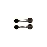 Window Crank compatible with Ford F-Series 73-79/Bronco 80-86 Front Chrome Body-Black Knob Metal Set of 2
