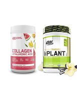 Optimum Nutrition Collagen Plus Hyaluronic Acid,Resveratrol, Watermelon Citrus Flavor with Organic Plant Based Protein Powder, Vanilla