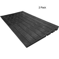 2.5" Rubber Threshold Ramp with 3 Channels Cord Cover | 2 Pack