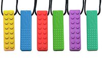 Tilcare Chew Chew Sensory Teether Necklace – Best for Autism, Biting and Teething Kids – Perfectly Textured Silicone Chewy Toys - Chewing Pendant for Boys & Girls - Chew Necklaces (6-Pack)