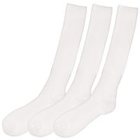 Prestige Medical Long Nurse Compression Socks, White, 3 Count