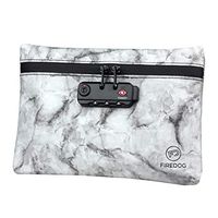 FIREDOG Smell Proof Bags with Combination Lock, 6x9" Odor Proof Pouch Case Container for Travel Stash Storage (Marble Black)