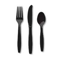 Plastic Cutlery Velvet Black Package of 24
