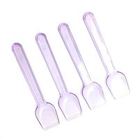 PEPPERLONELY Transparent Plastic Ice Cream Spoons,Frozen Yogurt, Plastic Disposable Tasting Spoons,Purple,3.75Inch,200 Count