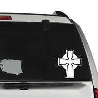 Boondock Saints Veritas Aequitas Cross REMOVABLE Vinyl Decal Sticker For Laptop Tablet Helmet Windows Wall Decor Car Truck Motorcycle - Size (05 Inch / 13 Cm Tall) - Color (Matte White)