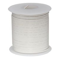 Remington Industries 20UL1007SLDWHI UL1007 20 AWG Gauge Solid Hook-Up Wire, 300V, 0.0320" Diameter, 100' Length, White