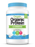 Orgain Organic Plant Based Protein & Greens Powder, Vanilla Bean - Vegan, Dairy Free, Gluten Free, Lactose Free, Soy Free, Low Sugar, Kosher, Non-GMO, 1.94 Pound (Packaging May Vary)