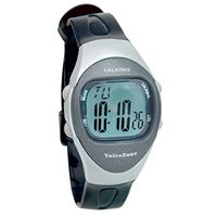 Ladies 4-Alarm Talking Watch - Black - Silver