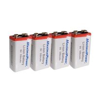 4 Pieces of 9V 550mAh Li-ion High Capacity Rechargeable Battery
