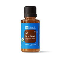 N8 Essentials Focus USDA Certified Organic Essential Oil Blend with Cedarwood, Sandalwood, and Frankincense, 15 ml