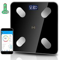 Bathroom Weight Scale Body Fat Scale Bluetooth Smart Digital Wireless Weight Scale Composition Monitor Analyzer, USB Rechargeable ,Smartphone APP,LCD Backlit Display