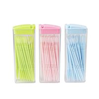 Qupida 50 pcs/Box Double-Headed Dental Brush Teeth Sticks Floss Pick Toothpick