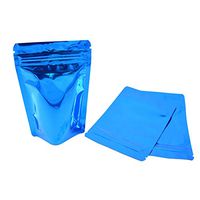 100 Pcs Colorful Stand Up Zip Lock Bags Pouch,Mylar Aluminum Foil Standing Zipper Plastic Pouches Bags Bottom Gusset Pouch Keep Aroma Zip Lock Bags (Blue, 16x24x4 cm(6.3"x9.45"x1.57"))