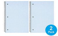 1InTheOffice Ruled Paper Graph Pad, Quadrille Spiral Notebook, 8"H x 10 1/2"W"2 Pack"