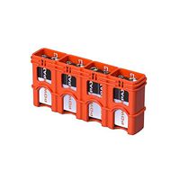 Storacell by Powerpax SlimLine 9V Battery Caddy, Orange, Holds 4 Batteries