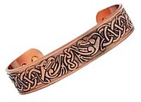 Phoenix Magnetic Therapy Celtic Copper Cuff Men's Large Bracelet Minimum 2000 Gauss Each Magnet