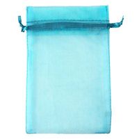 AIEDE Aqua Blue 4x6 10x15cm Drawstring Organza Pouch Strong Wedding Favor Gift Candy Bag (pcs) by AIEDE