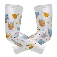 LEVEIS Cartoon Fox Printing Arm Sleeves UV Protection for Men Women Sunblock Protective Gloves Running Golf Cycling Driving Long Arm Cover 1 Pair