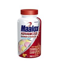 Maalox Antacid & Antigas, Maximum Strength, Assorted Fruit, Tablets, 90 Count
