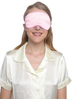 MYK Silk Sleeping Eyemask, Filled with Pure Mulberry Silk, Napping Blindfold, for Sleeping, Travel Eye Mask, with Adjustable Strap for Comfort, Peach
