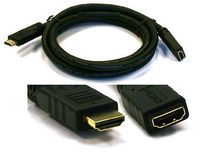 HDMI to HDMI CL2 Rated M-F Extension Cable (24AWG) - 6ft (Gold Plated Connect...