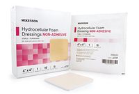 McKesson Foam Dressing 4 X 4 Inch Square Non-Adhesive Without Border Sterile, 4737 - Box of 10