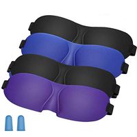 4 PCS Upgrade Sleep Eye Mask, Comfortable Adjustable 3D Contour Eye Mask, Suitable for Men and Women(2 Ear Plugs Free Gift)