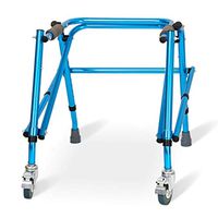 Standard Walkers Walker Child Walker Elderly Assisted Walker Disabled Handrail Belt Wheel Walking Aid Lower Limb Rehabilitation Trainer (Color : Blue, Size : 53cm)