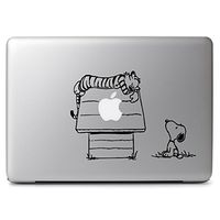 Calvin and Hobbes Sleeping on Snoopy's House - Macbook Air 11 13 Inch / Macbook Pro 12 13 15 17 Inch Laptop Vinyl Decal Sticker