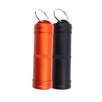 2X High Quality Metal Travel Outdoor Waterproof Pill Bottle Case Box Holder Key Fob Containers w/Keychain