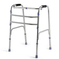 Walking Frame Folding Lightweight Aluminium 6 Levels Height Adjustable Secure Non Slip Crutches Limited Mobility Aid Handicapped and Disabled Users Forearm Support Walker