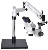 Omano OM2300S-V7-7.5X-45X - Binocular - Zoom Stereo Inspection Microscope - Articulating Boom Stand - 80 LED RNG Light