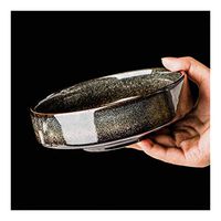 AXZHYX Bowl Creative Ceramic Salad Bowl Dinner Plate Large Soup Bowl Ramen Bowl Household Large Capacity Black Deep Soup Plate Japanese Tableware Hotel Tableware Home Noodles Boiled Fish Soup Bowl