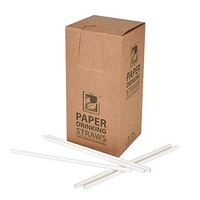 Earth's Natural Alternative ECOST-D42 Paper Straw 250-count, 7.75" Length, 6mm Diameter, Plain White