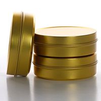 24ea - 2oz Gold Shallow Round Stackable Tin Can-Pk