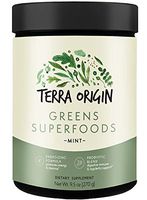 Terra Origin, Greens Superfood Powder, Flavor: Mint, 30 Servings, 45+ Green Ingredients, Probiotic Blend, Promotes Energy and Stamina