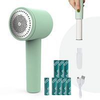 Sweater Shaver Fabric Fuzz Remover, Lint Shaver for Clothes, Pet Hair USB Rechargeable Adhesive Rollers (8 Refills)