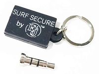 Surf Secure Mic Lock - Audio Blocking Device to Protect Your Privacy On Any Phone, Tablet Or Laptop That Has A Standard Microphone Jack; Silicone Storage Key Chain Included