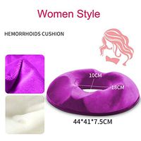 Comfort Donut Pillow Seat Cushion Pain Relief - PU Foam Perfect for Hemorrhoid Treatment, Prostate, Bed Sores, Pregnancy Pain, Tailbone Pain (Color : Purple)
