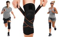 Knee Sleeve, Compression Fit Support - Knee Wrap for Joint Pain Arthritis Relief, Sport Knee Strap (Large, Orange)