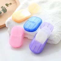 Portable Disposable Soap Paper, Travel Hand Washing Soap Tablets Scented Bath Slice Sheet Foaming Paper Soap Use Slide Storage Box for Kitchen Outdoor Travel Camping Hiking (A, 300 Sheet/15 Boxes)
