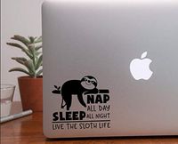 CELYCASY Sloth Life Vinyl Decal Laptop Sticker nap All Day ~ Cute Lazy Sloth MacBook Decal- Car Decal Sticker - Trendy Stickers, Computer Decals