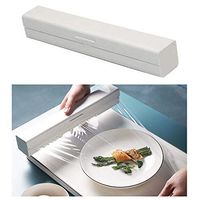 FCOZM Plastic Wrap Cutter Refillable Plastic Wrap Dispenser with Slide Cutter Unwinding Cutting Foil & Wax Paper Cling Wrap Kitchen Accessories (White)