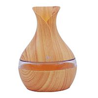 Alixyz Wood Grain Air Aroma Essential Oil Diffuser LED Ultrasonic Aroma Aromatherapy Humidifier for Office Home Bedroom Living Room (Yellow)