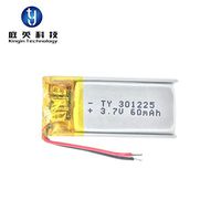 20EA 60mAH 3X12X25mm 3.7V Earphone Ultra Small Rechargeable li-Polymer Battery Cell with PCM 301225 Lithium Polymer Battery