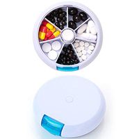 FaSoLa Portable Weekly 7 Days Pills Organizer Case Round Medicine for Travel Drug Holder