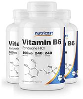 Nutricost Vitamin B6 (Pyridoxine HCl) 100mg, 240 Capsules (3 Bottles)