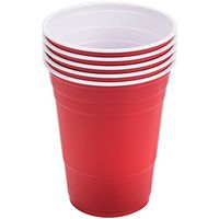 Party Cup, Plastic Construction, for Cold Drinks, 16 Oz Capacity, Red, 50/bag Slops16r (200)